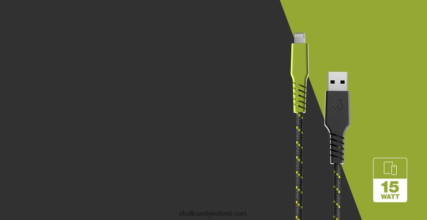 YOUR PATH TO POWER Line+ Braided Charging Cable Skullcandy NV80J445 Chill Grey/Yellow