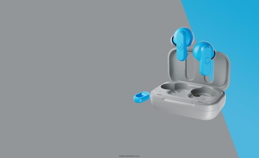 MINI MIGHTY FINDABLE Dime 2 True Wireless Earbuds Skullcandy NV80J428 Light Grey/Blue