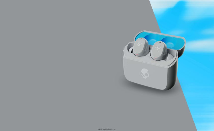 Pocket-Sized and Customized Mod True Wireless Earbuds Skullcandy NV80J420 Light Grey/Blue
