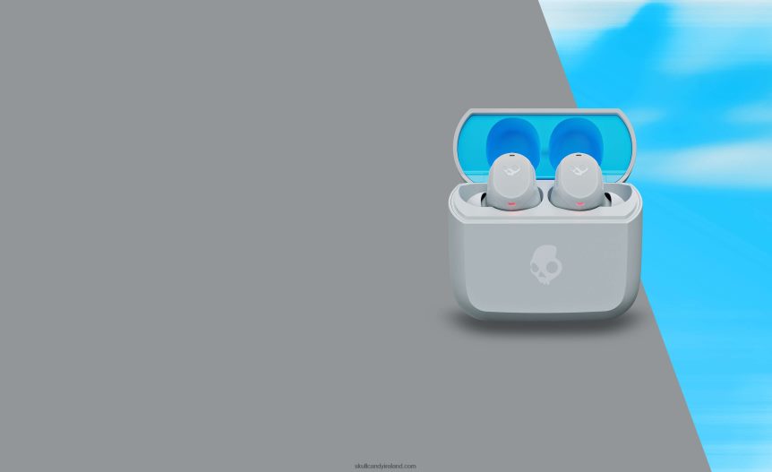 Pocket-Sized and Customized Mod True Wireless Earbuds Skullcandy NV80J420 Light Grey/Blue