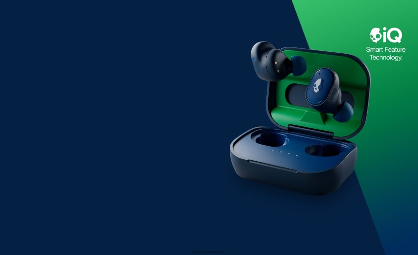 Upgradable tech premium sound Grind True Wireless Earbuds Skullcandy NV80J412 Dark Blue/Green