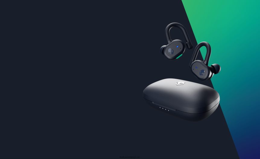 Upgradable tech secure fit Push Active True Wireless Earbuds Skullcandy NV80J413 Dark Blue/Green