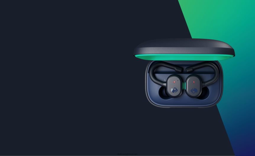 Upgradable tech secure fit Push Active True Wireless Earbuds Skullcandy NV80J413 Dark Blue/Green