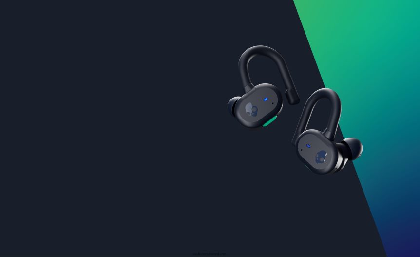 Upgradable tech secure fit Push Active True Wireless Earbuds Skullcandy NV80J413 Dark Blue/Green