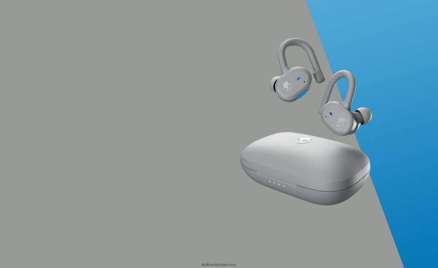 Upgradable tech secure fit Push Active True Wireless Earbuds Skullcandy NV80J414 Light Grey/Blue