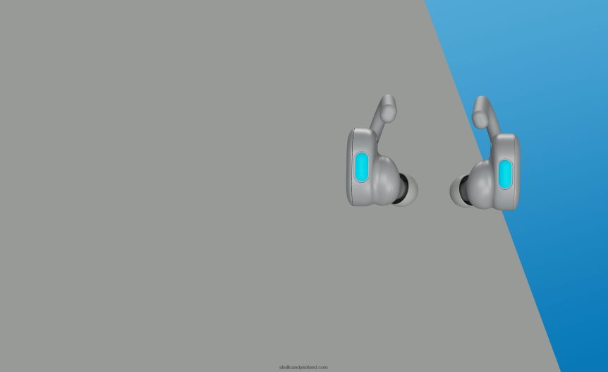 Upgradable tech secure fit Push Active True Wireless Earbuds Skullcandy NV80J414 Light Grey/Blue