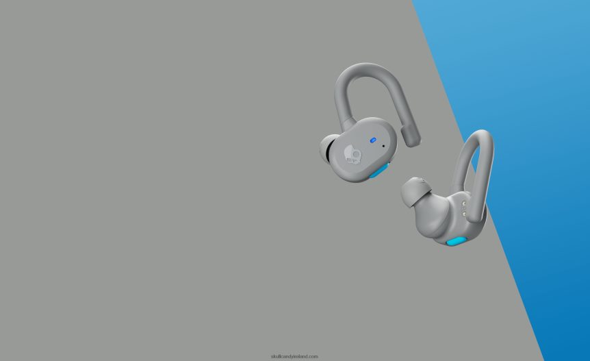 Upgradable tech secure fit Push Active True Wireless Earbuds Skullcandy NV80J414 Light Grey/Blue