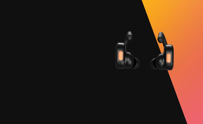 Upgradable tech secure fit Push Active True Wireless Earbuds Skullcandy NV80J415 Black/Orange